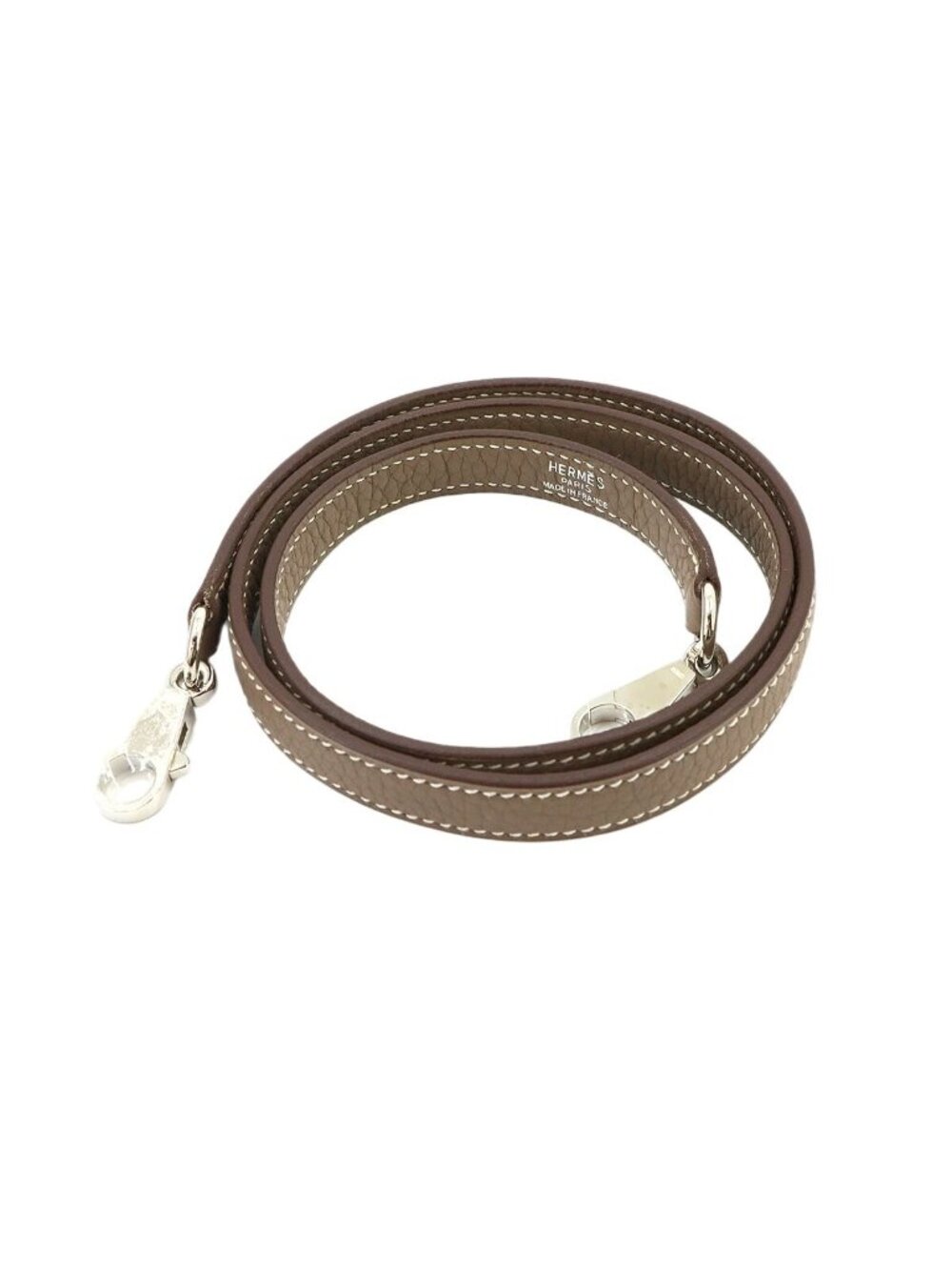 Hermes Kelly Bolide Shoulder Strap Taurillon Clemence Etoupe Beige Silver